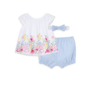 Little Me Girls' Floral 3-Piece Sunsuit Set - Baby 9 months